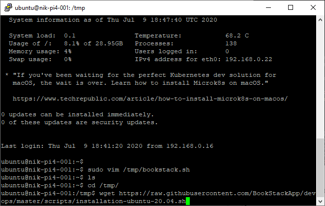 Ubuntu 20.04: How to install BookStack wiki on Raspberry Pi4 running Ubuntu 20.04 server.