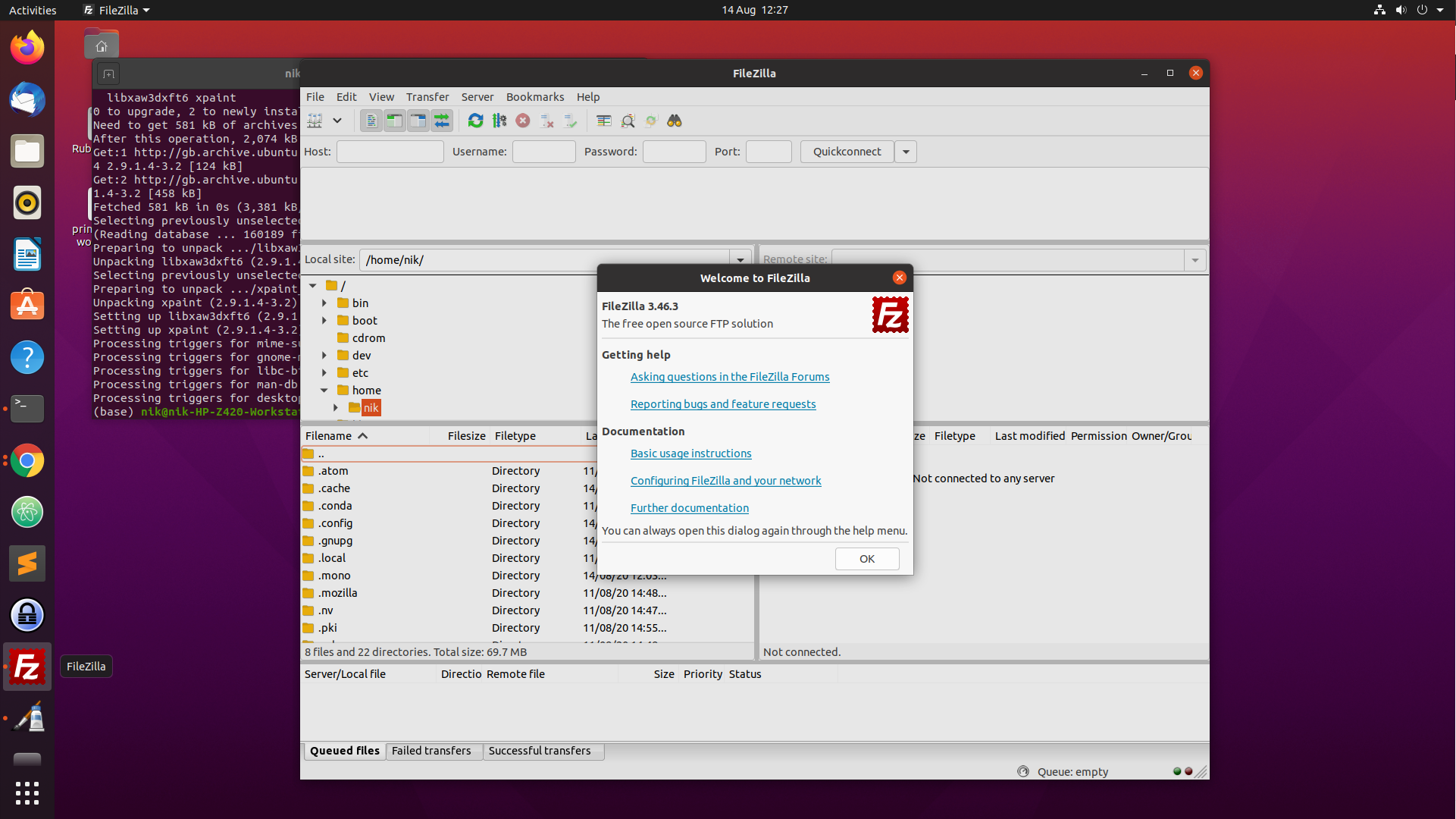 ubuntu install filezilla server