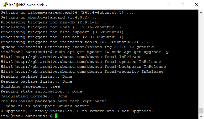 How to update Ubuntu 20.04 in one command - Successfully updated.