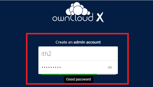 Installing Owncloud on Ubuntu 20.04 - Create Admin User.