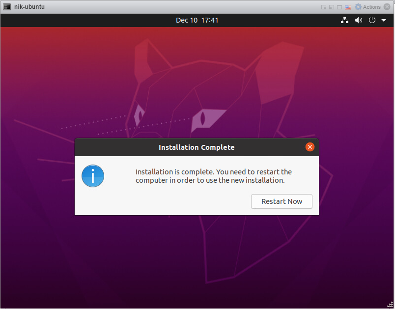 How to install Ubuntu 20/04 Desktop - Install finished.