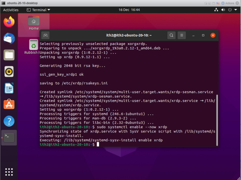 Ubuntu 20 настройка rdp сервера