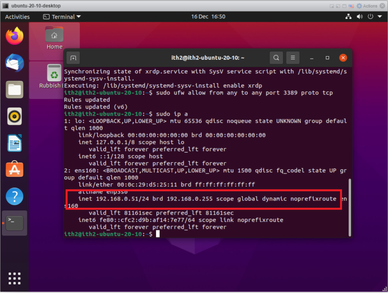 Ubuntu 20 настройка rdp сервера