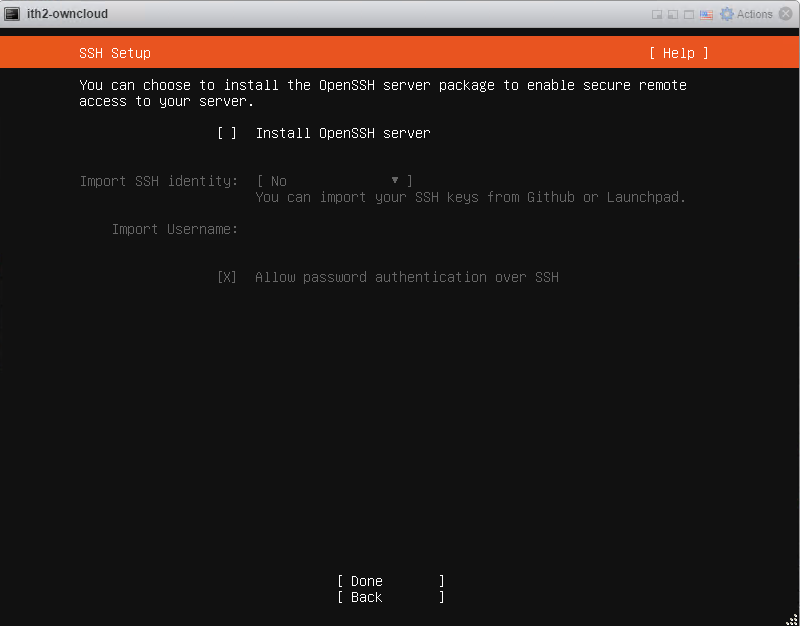 Installing Ubuntu 20.04.1 Server - install ssh