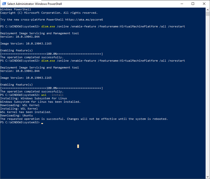 Installing WSL2 on Windows 10