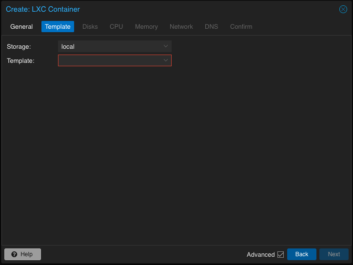 Create a Proxmox LXC container Template