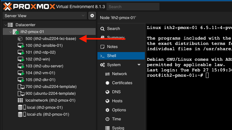 Create a Proxmox LXC container Template