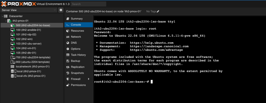 Create a Proxmox LXC container Template