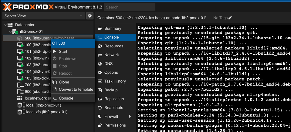 Create a Proxmox LXC container Template