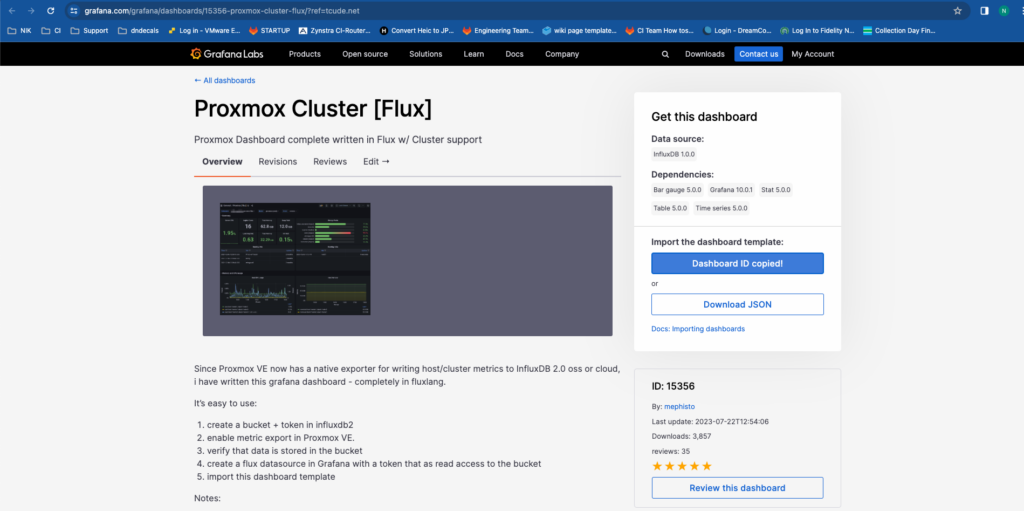 Proxmox Cluster Monitoring Dashboard with InfluxDB and Grafana (Production Solution)